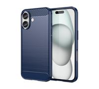 CruzerLite Coque pour iPhone 16, texture en fibre de carbone, anti-rayures et absorption des chocs pour iPhone 16 (2024) (bleu)
