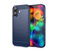 Cruzerlite Coque de Protection pour iPhone 17, Texture en Fibre de Carbone, Anti-Rayures, Absorption des Chocs, Bleu