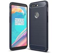 Cruzerlite Coque pour Oneplus 5t, Carbon Fiber Shock Absorption Slim TPU Cover pour Oneplus 5t (Blue)