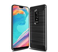 Cruzerlite Coque pour Oneplus 6, Carbon Fiber Shock Absorption Slim Case pour Oneplus 6 (Black)