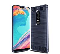 Cruzerlite Coque pour Oneplus 6, Carbon Fiber Shock Absorption Slim Case pour Oneplus 6 (Blue)