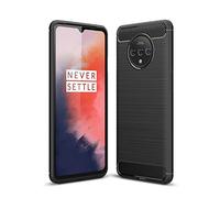 Cruzerlite Coque pour OnePlus 7T, Carbon Fiber Texture Design Cover Anti-Scratch Shock Absorption Case pour OnePlus 7T (Black)