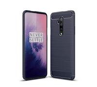 Cruzerlite Coque pour OnePlus 7T Pro, Carbon Fiber Texture Design Cover Anti-Scratch Shock Absorption Case pour OnePlus 7T Pro (Blue)