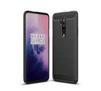 Cruzerlite Coque pour OnePlus 7T Pro, Carbon Fiber Texture Design Cover Anti-Scratch Shock Absorption Case pour OnePlus 7T Pro (Black)