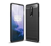 Cruzerlite Coque pour Oneplus 8, Carbon Fiber Texture Design Cover Anti-Scratch Shock Absorption Case pour Oneplus 8 (2020) (Black)