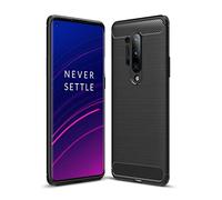 Cruzerlite Coque pour Oneplus 8 Pro, Carbon Fiber Texture Design Cover Anti-Scratch Shock Absorption Case pour Oneplus 8 Pro (2020) (Black)