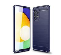 CruzerLite Coque pour Samsung Galaxy A23 (2022) - Texture en fibre de carbone - Anti-rayures et absorption des chocs - Bleu
