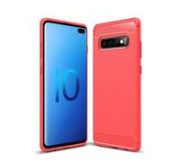 Cruzerlite Coque pour Samsung Galaxy S10 Plus, Carbon Fiber Shock Absorption Slim Case pour Samsung Galaxy S10 Plus (Red)