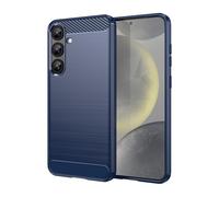 CruzerLite Coque pour Samsung Galaxy S25 Plus, texture en fibre de carbone, anti-rayures et absorption des chocs pour Samsung Galaxy S25 Plus (2025) (bleu)