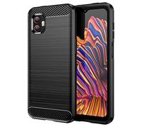 Cruzerlite Coque pour Samsung XCover 6 Pro, Carbon Fiber Texture Design Cover Anti-Scratch Shock Absorption Case pour Samsung XCover 6 Pro (2022) (Black)