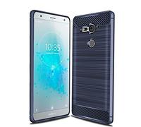 Cruzerlite Coque pour Sony Xperia XZ2 Compact, Carbon Fiber Shock Absorption Slim Case pour Sony Xperia XZ2 Compact (2018) (Blue)