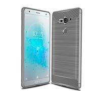 Cruzerlite Coque pour Sony Xperia XZ2 Compact, Carbon Fiber Shock Absorption Slim Case pour Sony Xperia XZ2 Compact (2018) (Gray)