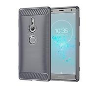 Cruzerlite Coque pour Sony Xperia XZ2 Coque, Carbon Fiber Shock Absorption Slim Case pour Sony Xperia XZ2 (2018) (2018) (Gray)