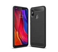 Cruzerlite Coque pour Xiaomi Mi 8, Carbon Fiber Shock Absorption Slim TPU Cover pour Xiaomi Mi 8 (Black)