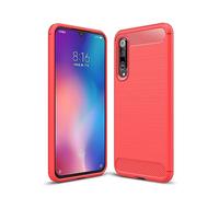 Cruzerlite Coque pour Xiaomi Mi 9 SE, Carbon Fiber Shock Absorption Slim TPU Cover pour Xiaomi Mi 9 SE (Red)