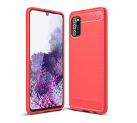 Cruzerlite Coque Samsung Galaxy A02s, Coque Galaxy A02s, Carbon Fiber Texture Design Cover Anti-Scratch Shock Absorption Case for Samsung Galaxy A02s (2021) (Red)