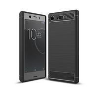 Cruzerlite Coque Sony Xperia XZ1 Compact, Carbon Fiber Shock Absorption Slim TPU Cover for Sony Xperia XZ1 Compact (2017) (Black)