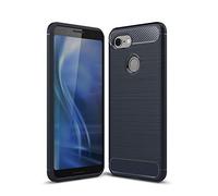 Cruzerlite Google Pixel 3 Coque, Pixel 3 Coque, Carbon Fiber Shock Absorption Slim TPU Cover for Google Pixel 3 (Blue)