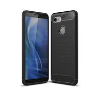 Cruzerlite Google Pixel 3 Coque, Pixel 3 Coque, Carbon Fiber Shock Absorption Slim TPU Cover for Google Pixel 3 (Black)