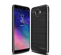 Cruzerlite pour Galaxy A6 2018 Coque, Carbon Fiber Shock Absorption Slim Case pour Samsung Galaxy A6 2018 (Black)
