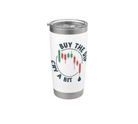 Cry a Bit Buy the Dip Crypto-currency Trading Traders Funny Gobelet isotherme en acier inoxydable double paroi