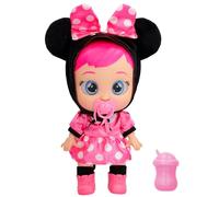 Cry Babies Disney Minnie Poupée bébé inspirée de Minnie Mouse de Disney, vêtue de sa Robe personnalisée, Elle pleure de Vraies Larmes, Jouet et Cadeau pour Les Enfants à partir de 18 Mois