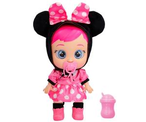 Cry Babies Disney Minnie Poupée bébé inspirée de Minnie Mouse de Disney, vêtue de sa Robe personnalisée, Elle pleure de Vraies Larmes, Jouet et Cadeau pour Les Enfants à partir de 18 Mois