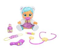 CRY BABIES Dressy Kristal est malade | Poupée interactive à soigner qui pleure de vraies larmes avec kit de docteur et tenues l’habiller - Idéale pour les enfants +2 Ans