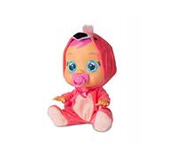 CRY BABIES Fancy le flamant Rose | Poupée interactive qui pleure de vraies Larmes avec tétine et pyjama - Poupon idéal pour enfants +18 Mois