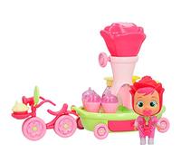 Cry Babies Magic Tears Happy Flowers - Le vélo Chariot de Rose | Playset, poupée Exclusive, Rose et 17 Accessoires pour Faire Semblant de créer des parfums | Jouet pour garçons et Filles de +3 Ans