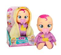CRY BABIES Newborn Bath Time Zoe, Poupon Qui Réagit lorsqu'elle est Mouillée, Imperméable, Pleure de Vraies Larmes, Jouet Cadeau pour Enfants à partir de 18 Mois