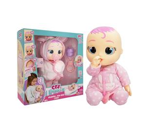 CRY BABIES Newborn Poupon nouveau-né avec un bracelet intelligent, de vraies larmes et des accessoires de bébé - Coney Poupon interactif-Jouet Cadeau pour Garçons et Filles 18 mois et plus