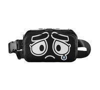 Cry Eyes Sac banane élégant pour femme d'affaires Grande capacité avec sangle réglable pour entraînement, course à pied, randonnée Noir