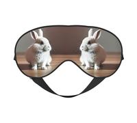 Cry Masque de sommeil à imprimé lapin blanc, couverture douce et respirante pour les voyages, le travail de nuit et la méditation