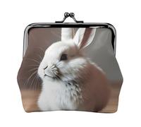 Cry Portefeuille compact et polyvalent avec fermeture éclair Motif lapin Blanc