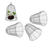 Cryfokt 10 Paquets Cloche de Fil de Poulet de Jardin Noir, Structure épaissie Couverture de Protection des Plantes avec Crochet, Construction en Fer épaissi pour la Protection des