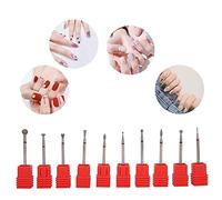 Cryfokt 10 Pièces Ensemble de Forets à Ongles Professionnels Meulage Facile Outil Accessoire de Manucure Pédicure pour Verre à Ongles Métal Pierre Céramique pour les Amateurs de Nail Art (F1-F10)