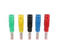 Cryfokt 10 Pièces Fiche Banane Rétractable de 4 Mm, Extrémités de Fils de Test Soudables avec Protection Puissante CAT II 600 V 32 A, Paquet de 5 Couleurs pour les Amateurs de Bricolage