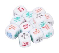 Cryfokt 12pcsDés de tâches ménagères, pour Le Couple et la Famille,Jeu d'attribution des tâches ménagères en Acrylique de 20 mm,Jeu de dés de répartition des tâches ménagères