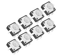 Cryfokt 20 Pièces 12x12x7.3mm Interrupteur à Bouton Tactile avec une Forte Résistance, Traitement des Détails Fins pour une Bonne Sensation de Main (WHITE)