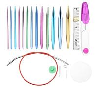 Cryfokt 26 Pièces Ensemble D'Aiguilles à Tricoter en Aluminium Interchangeables Aiguilles Circulaires Durables pour le Tricot de Pull Fils en Plastique Colorés de Haute qualité 4 Pièces