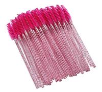 Cryfokt 50pcs Brosse à Cils Jetable en Nylon de Haute qualité pour un Maquillage Naturel, Toilettage Facile des Cils et des Sourcils, Portable pour Outil de Maquillage de Voyage en Rose (Rosé)