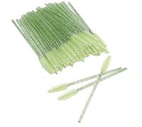 Cryfokt 50pcs Brosse à Cils Jetable en Nylon de Haute qualité pour un Maquillage Naturel, Toilettage Facile des Cils et des Sourcils, Portable pour Outil de Maquillage de Voyage en Rose (GREEN)