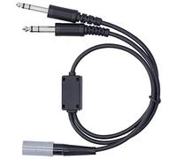 Cryfokt Adaptateur de Casque D'aviation Compact avec Fil blindé pour Casque D'hélicoptère Portable, Prise GA 2, Lemo 6 Broches, Accessoire de Voyage Facile