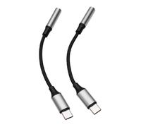 Cryfokt Adaptateur USB C vers 3,5 Mm, 2 Pièces | Dongle Aux vers USB C, puce DAC intégrée, Plug and Play, pour téléphones et tablettes de type C