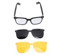 Cryfokt AI Traduction Lunettes Intelligentes en Temps Réel pour Les Voyageurs Plus de 100 Langues Parler Écouter de la Musique pour PC ABS Extérieur Noir 6 Pièces