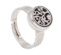 Cryfokt Anneau Portatif D'aromathérapie en Acier Inoxydable, Mini Anneau de Diffuseur D'huile Essentielle Réglable pour Femmes, D'ouverture Réglable pour N'importe Quel Doigt (R36-7)