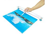 Cryfokt Artiste Leaning Bridge 18,8 Pouces Repose-main Transparent à Hauteur Réglable pour une Peinture et un Dessin Stables sur une Toile de 15,7 Pouces (37 cm de longueur)