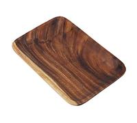 Cryfokt Assiette de Service, Plateau Brun Sain et Respectueuse de l'environnement, Bol de Ventilateur en Bois épaissi, Assiette de Sushi, pour la Restauration (25 * 17 * 2cm)