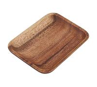 Cryfokt Assiette de Service, Plateau Brun Sain et Respectueuse de l'environnement, Bol de Ventilateur en Bois épaissi, Assiette de Sushi, pour la Restauration (16,5 * 12,5 * 2cm)